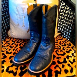 DAN POST Navy Blue Cowboy Boots Upper Leather Western Men or Women